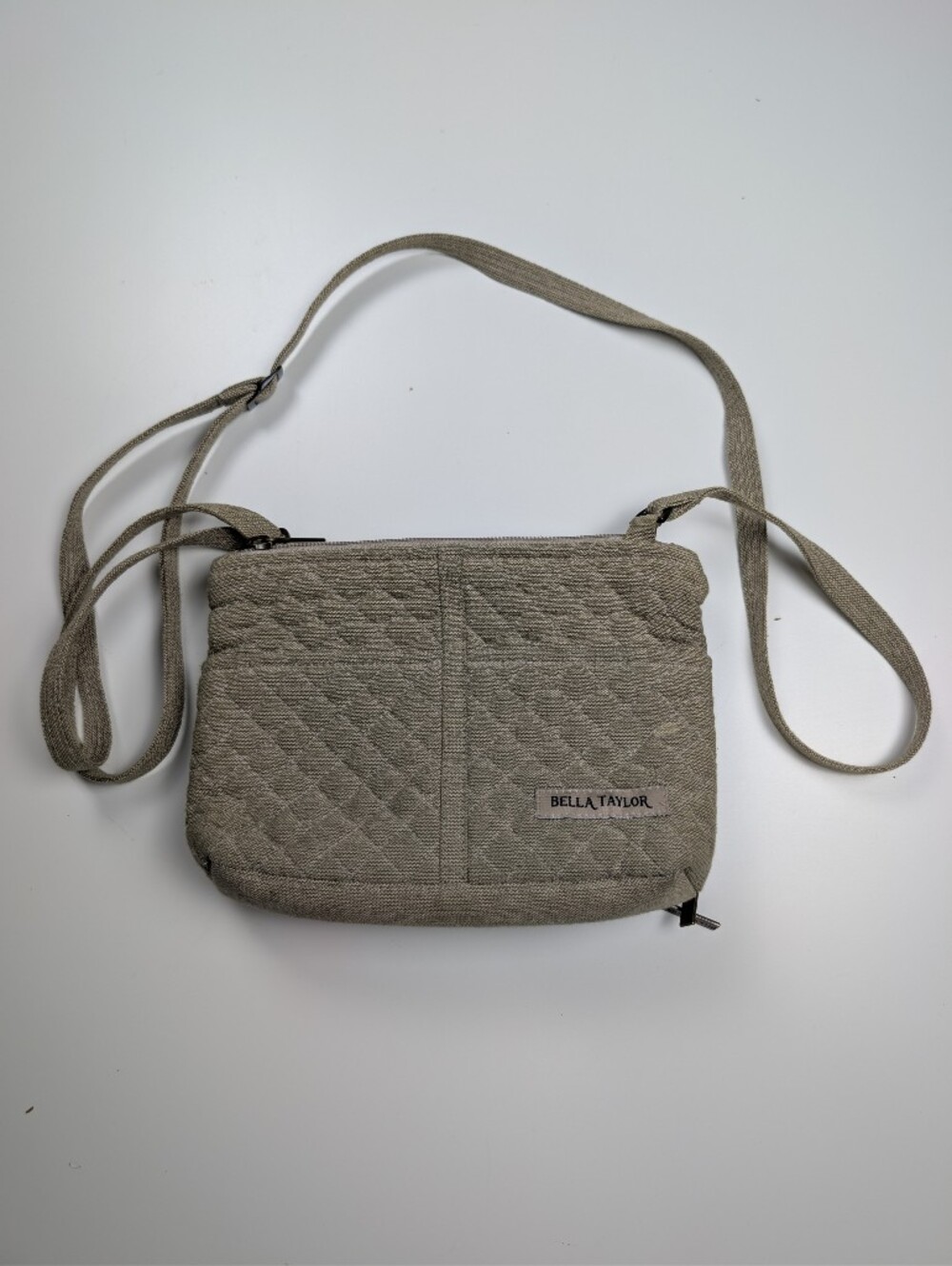 Bella Taylor Quilted Cotton Crossbody Bag Tan Beige Wallet Purse Cottagecore